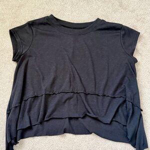 SHEIN Black Layered Short Sleeve Tank Top